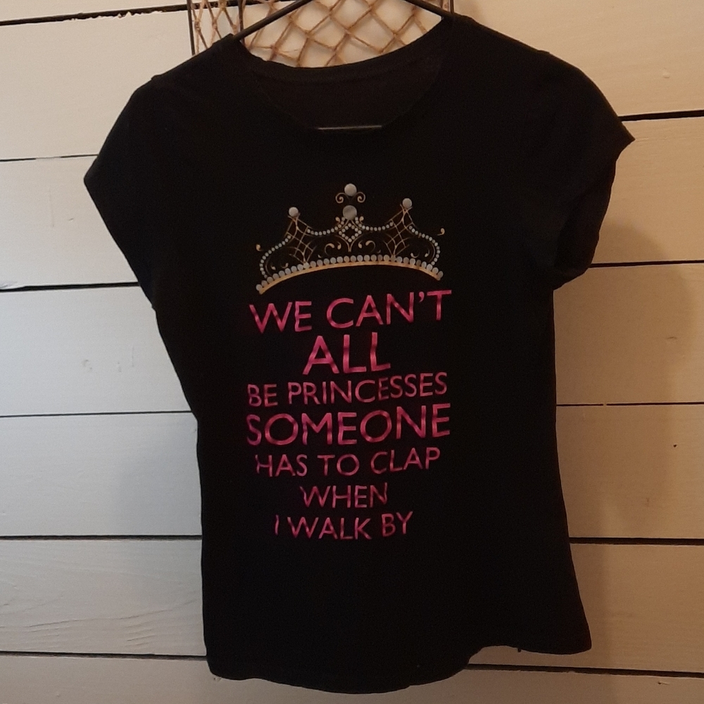 Black tag less than shirt